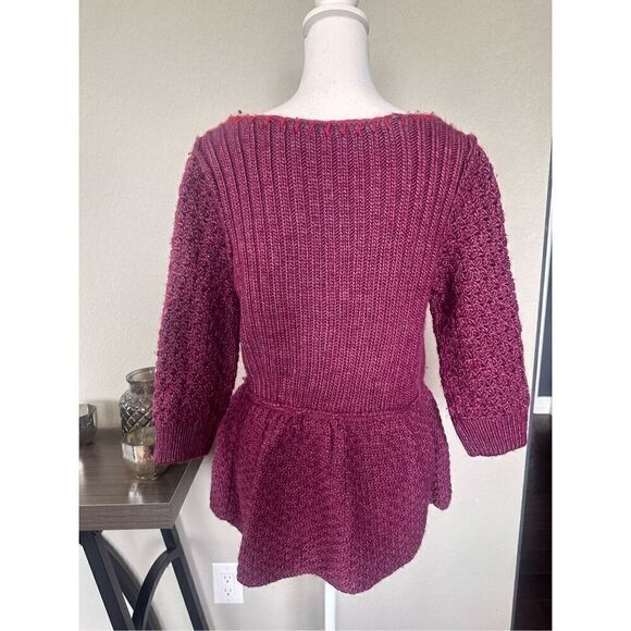 Free People Wool Blend Peplum Knitted Sweater Medium - Picture 5 of 5